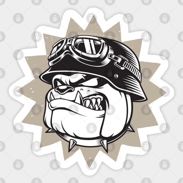 Rebel Bulldog Motorcycle Design Sticker by Timeless Chaos
